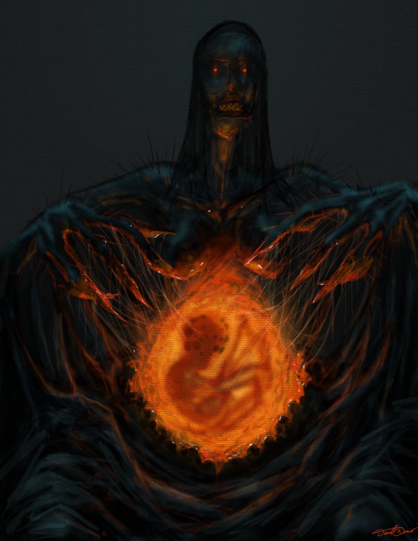 17:22 2014 5_fingers ambiguous_gender arachnid arachnid_taur arthropod arthropod_taur bare_shoulders black_and_orange breasts cinemamind cloak clothing colored constricted_pupils creepy curled_up dark digital_media_(artwork) digital_painting_(artwork) duo embryo exposed_uterus female fetal_pose fingernails fingers glowing_uterus grey_background hair hi_res horror_(theme) humanoid long_hair looking_at_viewer multi_eye nails orange_eyes orange_glow pupils shoulder_tuft signature simple_background sitting small_pupils spider spider_taur taur teeth tuft undead uterus