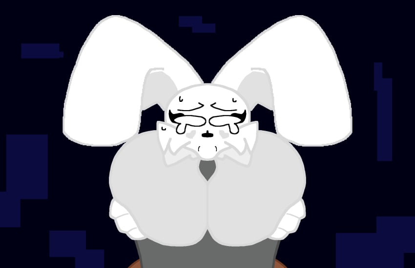 animated animated anthro big_breasts blowjob breasts chaoticdream cheek_tuft female female_focus five_nights_at_freddy's five_nights_at_freddy's_world furry male male/female nervous pixel_art sweat white_rabbit_(fnaf)