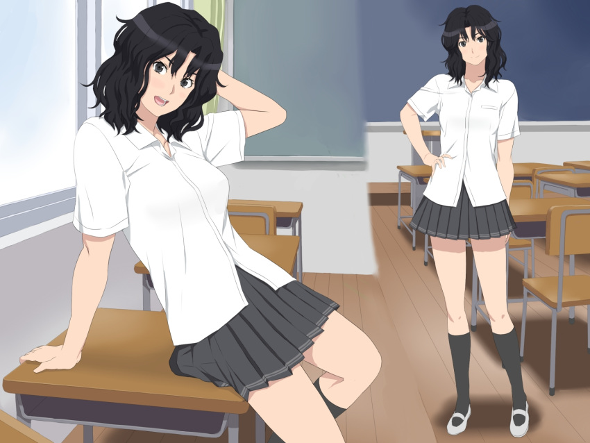 amagami classroom cottage highres looking_at_viewer non-web_source tagme tanamachi_kaoru