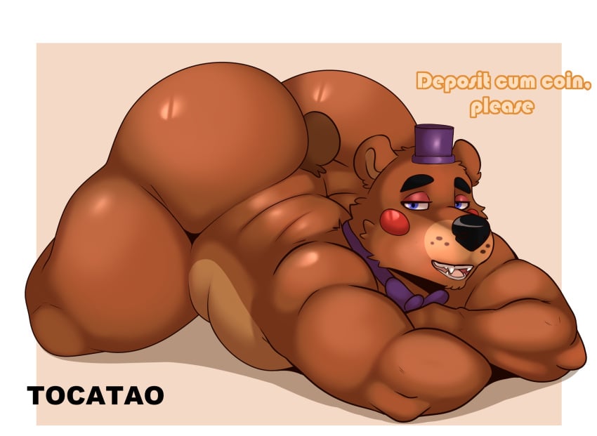 ass ass_focus ass_up bear bowtie butt ear five_nights_at_freddy's freddy_fazbear's_pizzeria_simulator fur hat laying_down legs male male_only presenting presenting_pussy rockstar_freddy stomach tail thighs tocatao tophat