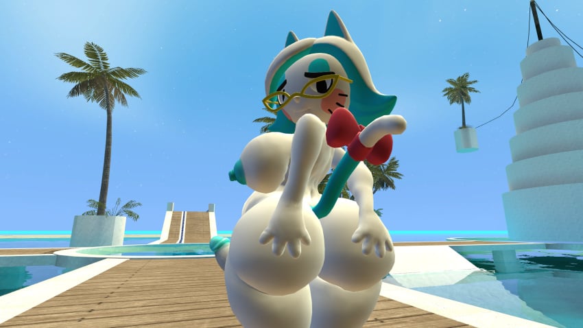 1futa 3d anthro ass ass_focus back back_view bbw bbw_mom beach belly belly_touching breasts butt_grab completely_nude fat futa_only futanari glasses glitch_productions kabalmystic karen_(smg4) looking_back naked_glasses nude nude_futanari pregnant pregnant_futa smg4 solo standing tail