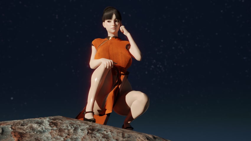 3d chichi dragon_ball epic_butt kneeling sextus400 space