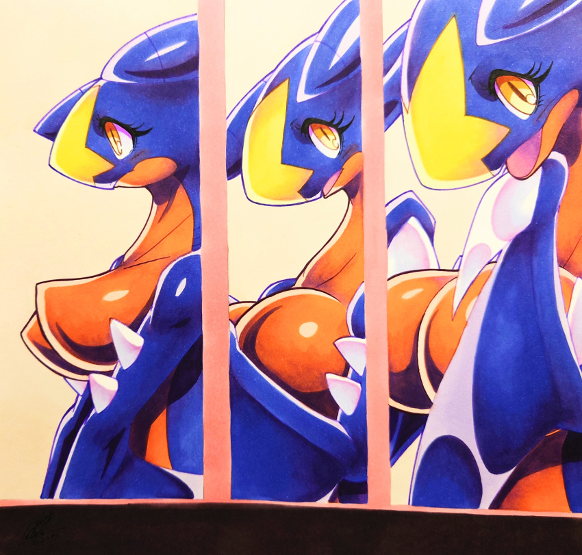 025aki 1girls 2023 anthro anthro_only big_breasts blue_body blush blush_lines breasts comic dragon dragon_girl eyelashes featureless_breasts female_garchomp female_only female_pokemon garchomp generation_4_pokemon huge_breasts looking_at_viewer open_mouth orange_eyes pointy_breasts pokémon_(species) pokemon pokemon_(species) pokemon_dppt simple_background