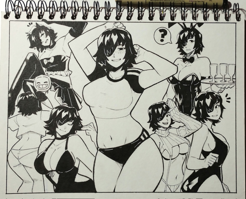 ? aneurysm.ax ass_cleavage big_breasts bunny_ears butt_crack chainsaw_man cleavage curvy female female_only himeno_(chainsaw_man) mappa thick_thighs traditional_art traditional_media_(artwork) voluptuous