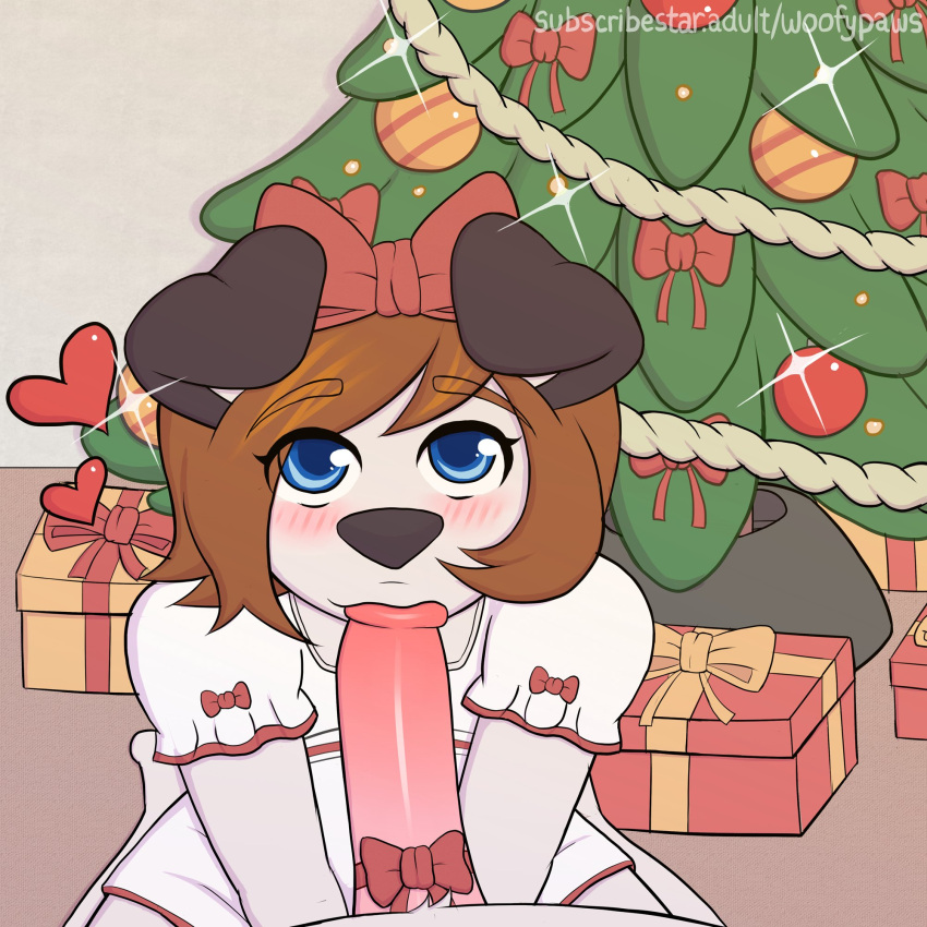 2024 anthro anthro_on_anthro anthro_on_male anthro_penetrated anthro_penetrating anthro_penetrating_male blue_eyes blush bow_tie canid canine canis christmas christmas_tree clothed clothed_sex clothing crossdressing domestic_dog duo fellatio fellatio_pov fur gay gay_sex gift gift_box gift_wrapped girly hi_res holidays husky looking_at_viewer male male/male male_on_anthro male_penetrated male_penetrating male_penetrating_anthro mammal nordic_sled_dog oral ornament penetration penile plant red_clothing sammi_(woofyrainshadow) sex spitz subscribestar tree watermark white_body white_clothing white_fur woofy_(woofyrainshadow) woofyrainshadow