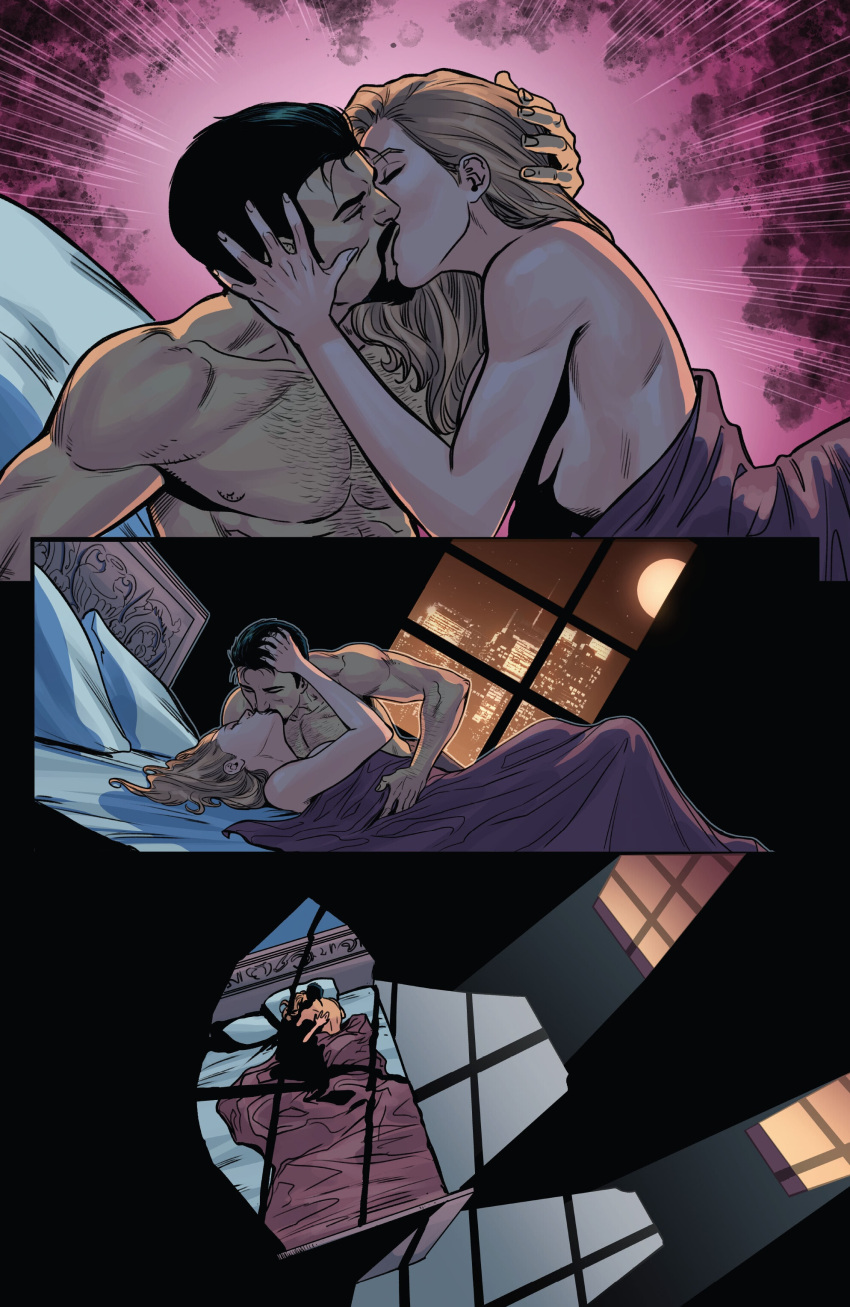 about_to_fuck andrea_di_vito avengers bed bedroom blonde_female blonde_hair blue_eyes brown_hair comic comic_page comic_panel emma_frost female goatee hellfire_club iron_man iron_man_(series) kissing male male/female marvel marvel_comics nude_female official_art speech_bubble tongue_kiss tony_stark white_queen x-men