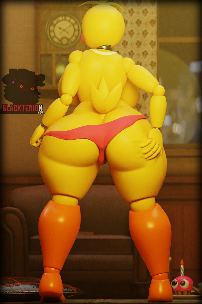 3d anthro ass ass_focus ass_grab blackterio blender3d blender_(software) blender_cycles chicken female female_only five_nights_at_freddy's five_nights_at_freddy's_2 furry furry_female furry_only grabbing_ass grabbing_own_ass thong thong_panties thong_underwear toy_chica_(fnaf) underwear