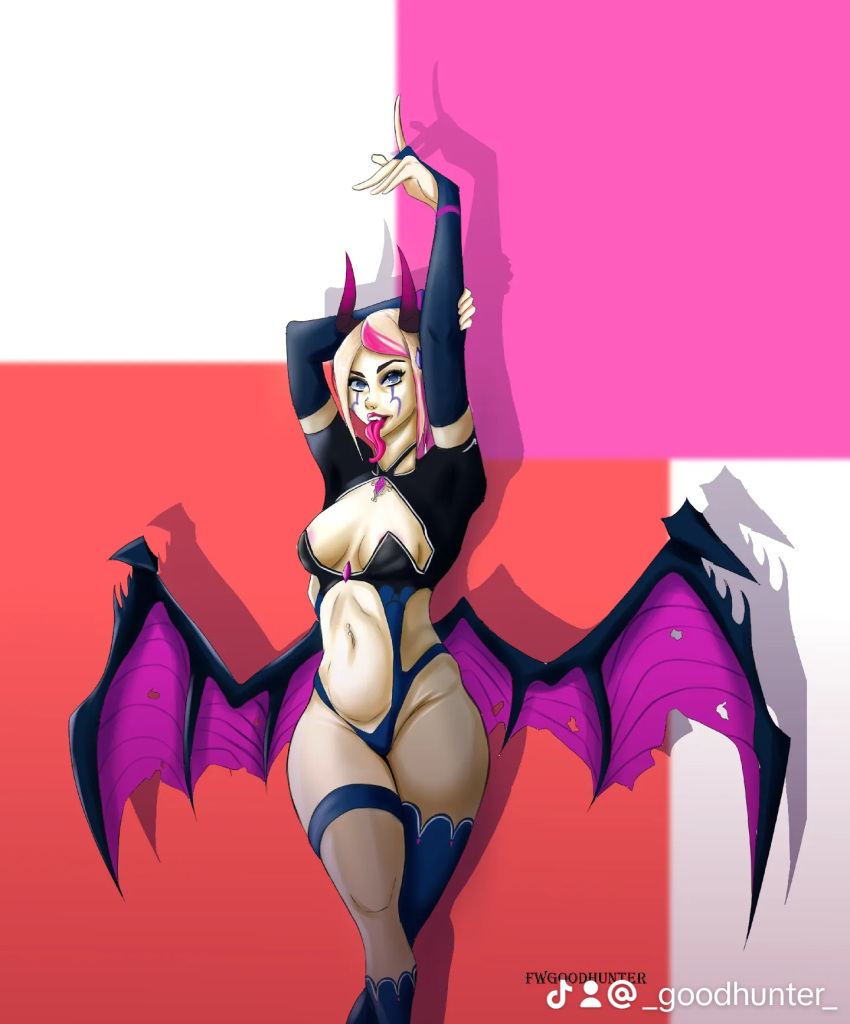 oc succubus tongue tongue_out tsokart wings