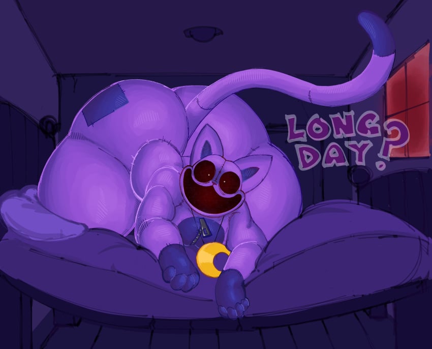 2024 2d 2d_(artwork) 2d_artwork bed bedroom big_ass big_butt catnap_(poppy_playtime) critters_(poppy_playtime) domestic_cat feline femboy furry_only huge_ass laying_on_bed looking_at_viewer male male_only mob_entertainment moon no_humans plushie poppy_playtime poppy_playtime_(chapter_3) smiling_critters sushiamazing