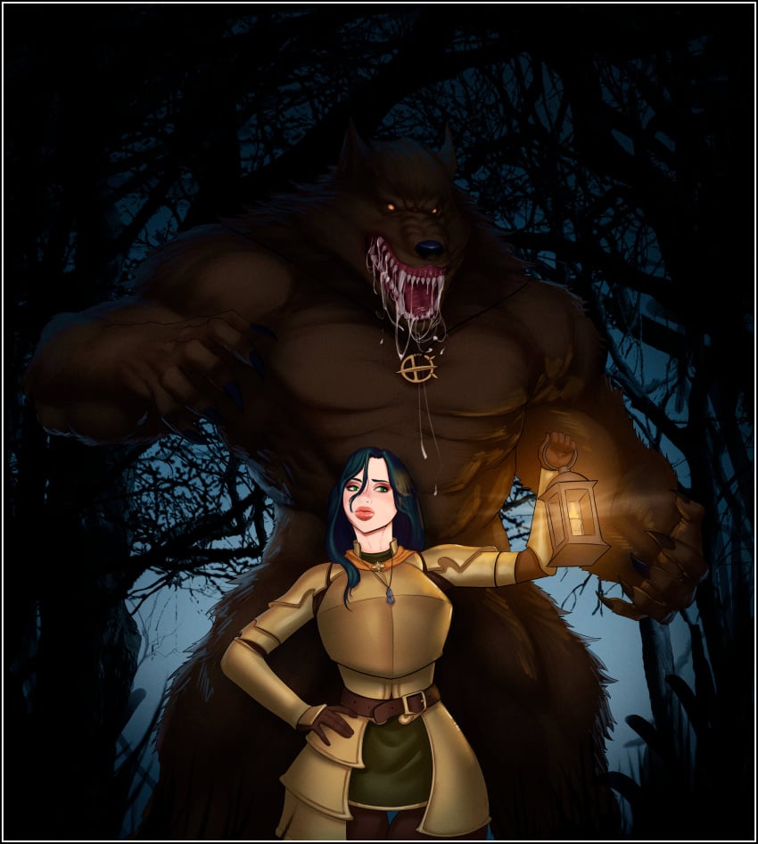 2d acod anthro_on_female anthro_on_human armor character_request connor_tor human_female nonhuman_male_on_human_female tagme werewolf