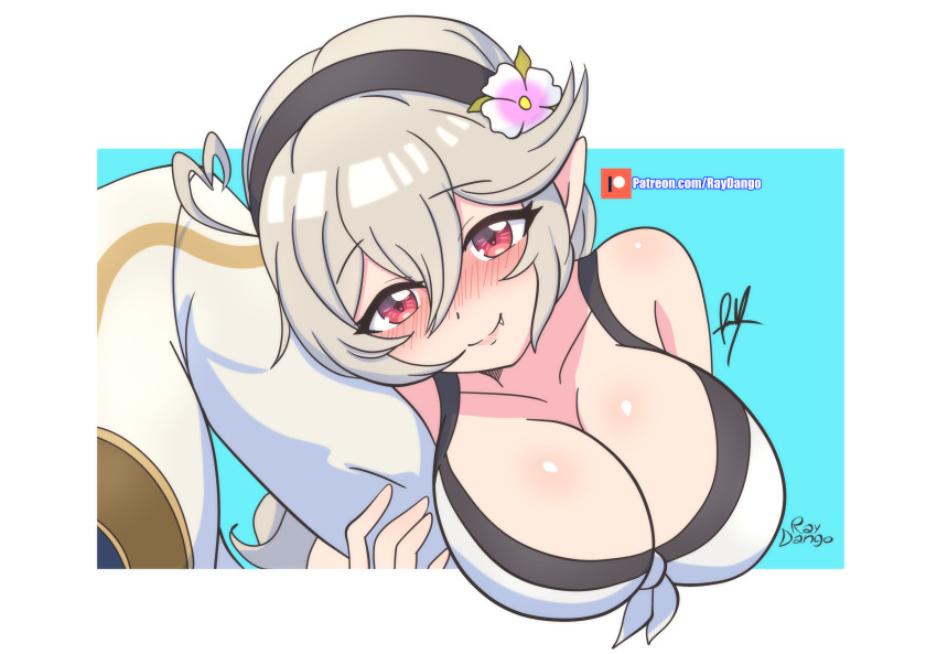 1girls alternate_costume arm_grab bikini breasts cleavage corrin_(female)_(fire_emblem) corrin_(female)_(summer)_(fire_emblem) corrin_(fire_emblem) corrin_(fire_emblem)_(female) cuddling cute cute_expression cute_face female female_focus fire_emblem fire_emblem_fates fire_emblem_heroes hug kiran_(fire_emblem) large_breasts looking_at_viewer nintendo official_alternate_costume pointy_ears raydango red_eyes solo_focus swimsuit white_bikini white_swimsuit