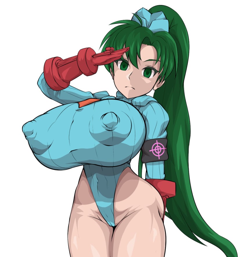 areola areolae big_areola big_areolae big_breasts big_nipples bimbo breasts cammy_white_(cosplay) cosplay fire_emblem fire_emblem:_the_blazing_blade fire_emblem_heroes gigantic_areola gigantic_areolae gigantic_breasts gigantic_nipples green_hair highleg highleg_leotard hips huge_areola huge_areolae huge_breasts huge_nipples hyper_breasts large_areolae large_breasts large_nipples leotard looking_at_viewer lyn_(fire_emblem) massive_breasts milf nipple_bulge nipples nipples_visible_through_clothing puffy_areola puffy_areolae puffy_nipples quarter_(quarter_r18) salute saluting street_fighter