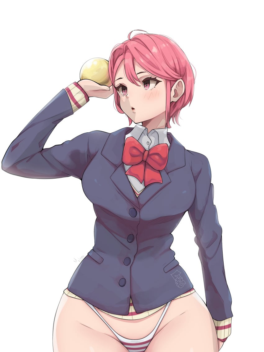 big_ass big_breasts big_breasts big_butt big_titties clothing curvaceous curvaceous_female curvaceous_figure curvy curvy_figure curvy_hips dandadan female female_focus female_only misterlmaoo pink_hair shiratori_aira short_hair underwear