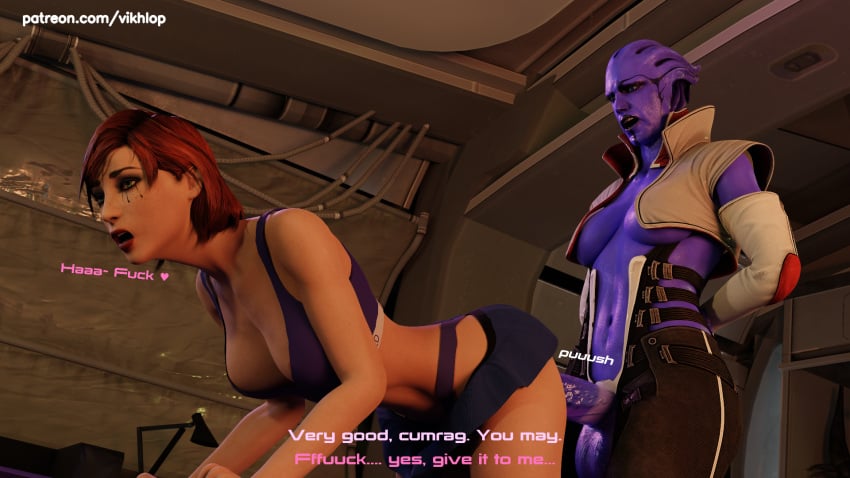 1futa 1girls 3d alien aria_t'loak asari asari_futanari blender blowjob blue_skin blued comic comic_page commander_shepard deepthroat distension female femshep futa_on_female futanari hands-free human interspecies mass_effect sex skirt tattoo vikhlop