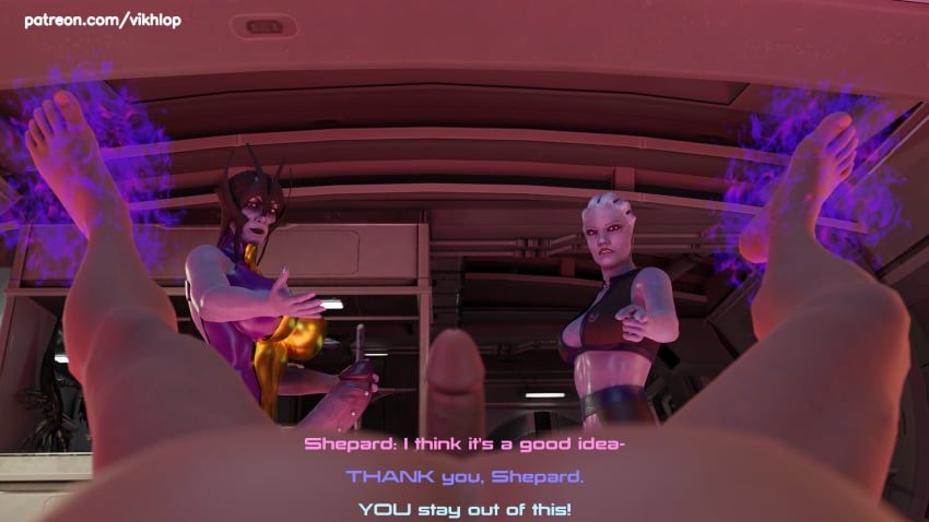 3d 3d_model asari_futanari blender cheating comic comic_page commander_shepard cuck cucked_by_futa cuckold cuckquean english english_text futa futa_on_male futanari huge_balls huge_cock john_shepard liara_t'soni mass_effect matriarch_benezia netorare ntr pegging pierced_penis piercings spitroast vikhlop