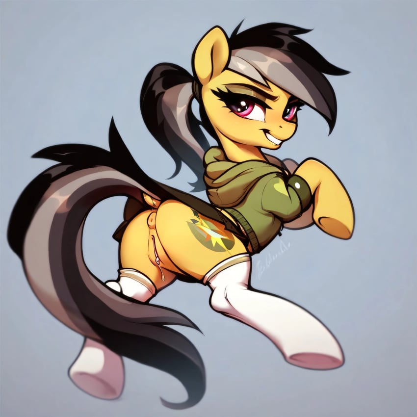 ai_generated ass daring_do_(mlp) equid equine female female_only feral feral_only friendship_is_magic furry grin hasbro horse mammal mane my_little_pony pegasus pony pussy smile solo tail