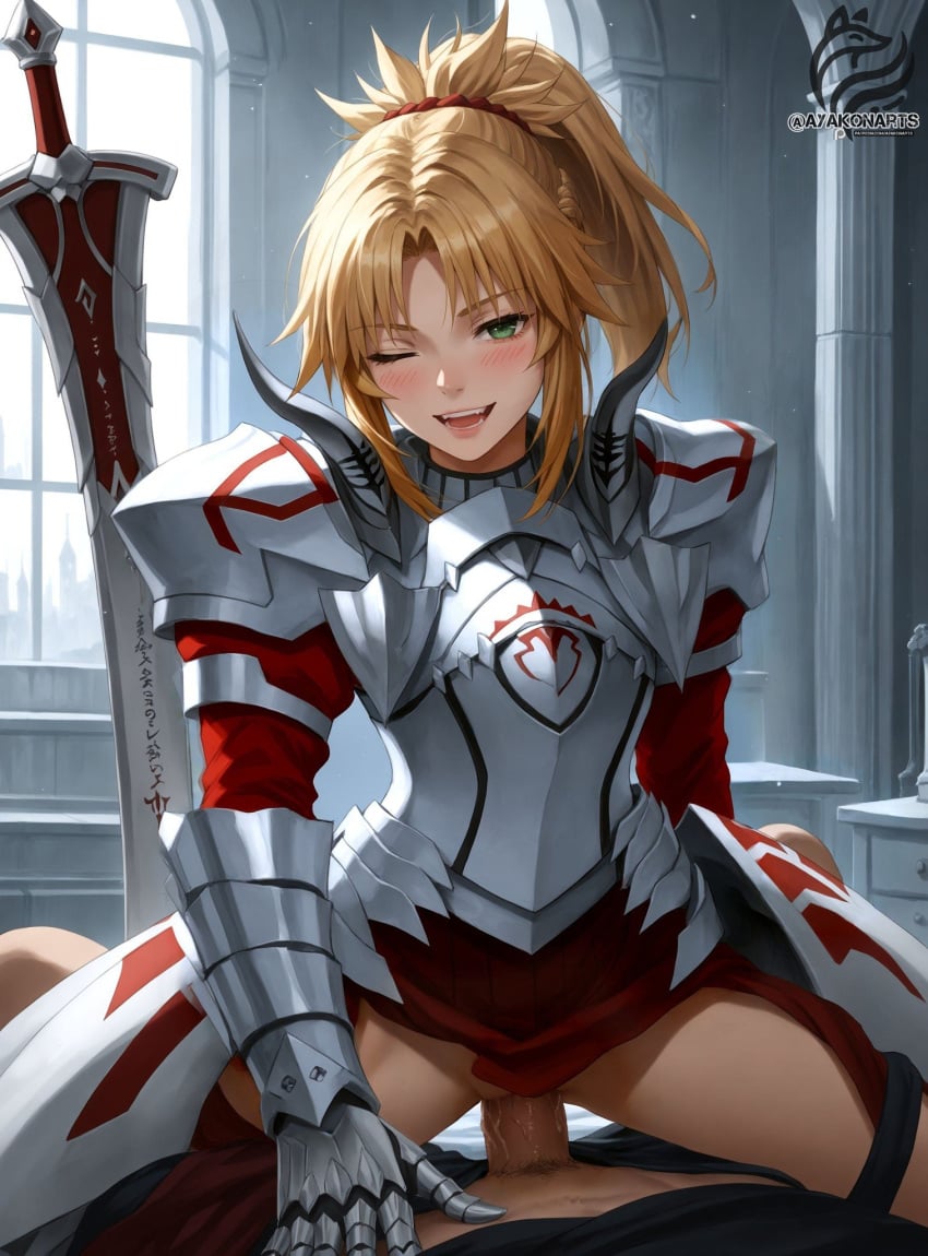 ai_generated ayakonarts blonde_hair fate fate/grand_order fate_(series) mordred_(fate)