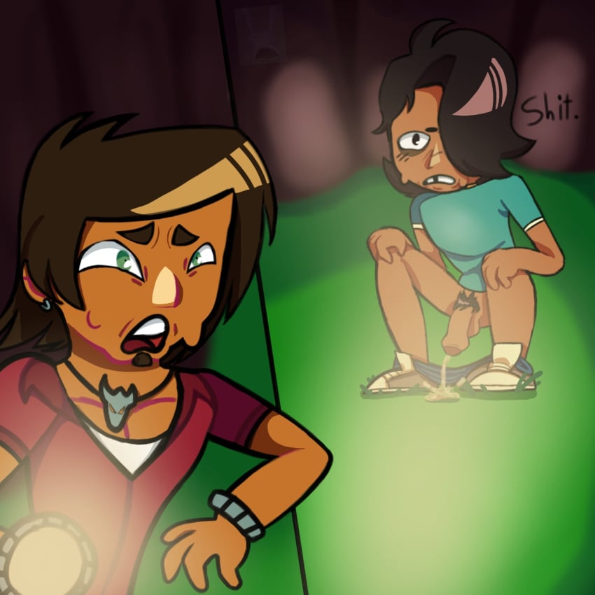 2boys alejandro_burromuerto_(tdi) ciaokohane mal_(tdi) male_only old_drawing peeing penis self_upload tagme teal_shirt total_drama_(series) total_drama_island urine wafmafu