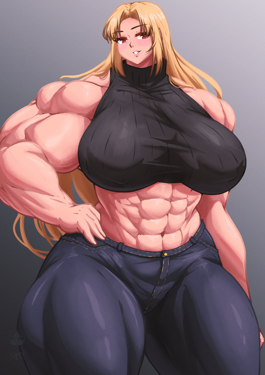 abs biceps big_breasts extreme_muscles huge_breasts jujutsu_kaisen muscular_female roneesan thick_thighs yuki_tsukumo