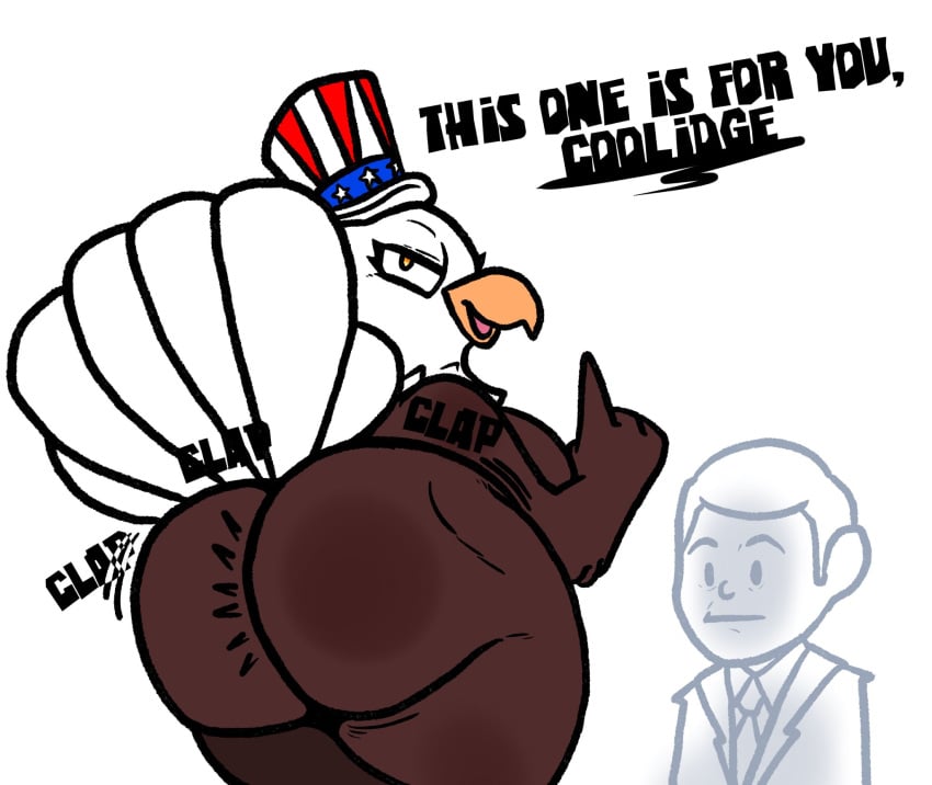 american_eagle big_ass big_breasts breasts bubble_butt calvin_coolidge eagle huge_ass lewdewott thick_thighs wide_hips