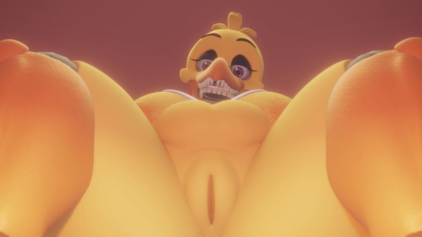 animatronic anthro avian big_breasts bird breasts chicken female five_nights_at_freddy's five_nights_at_freddy's_2 galliform gallus_(genus) genitals hi_res looking_at_viewer machine nipples nude phasianid pose pussy robot scottgames simple_background smile smokedsoul35 solo thick_thighs wide_hips withered_chica