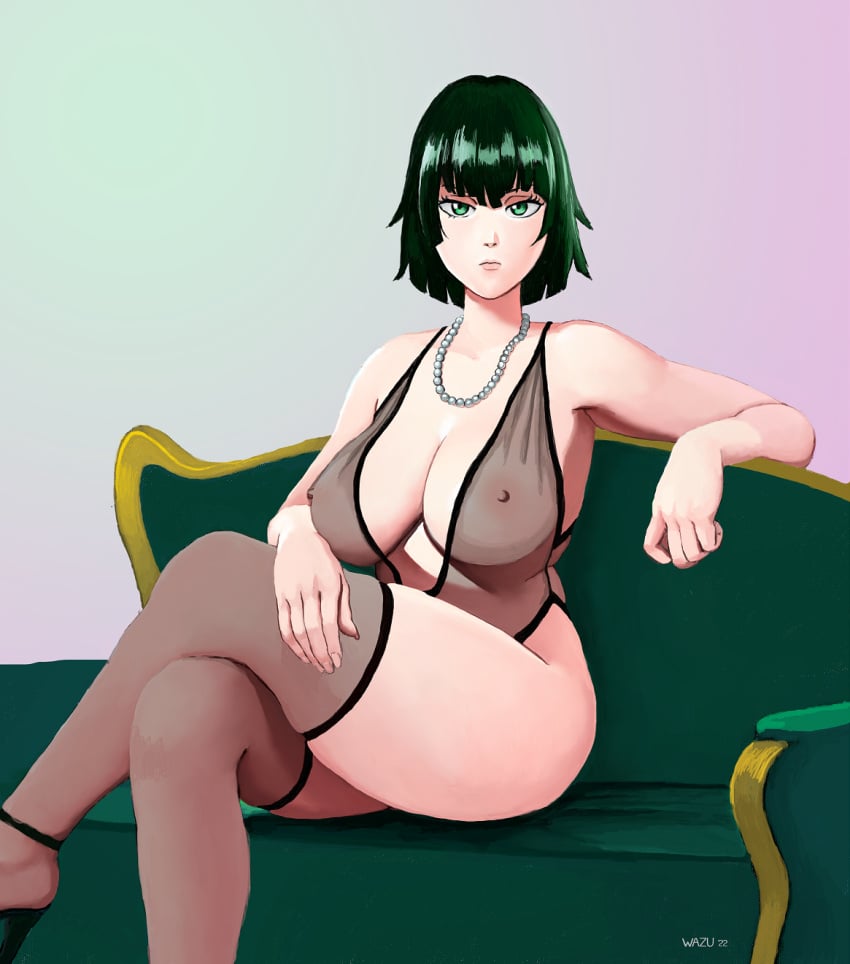 1girls areola areolae ass bangs bare_shoulders belly big_ass big_breasts big_butt big_thighs bob_cut breasts busty cleavage clothed clothing couch crossed_legs curvaceous curvy curvy_body curvy_female curvy_figure dark_green_hair eye_contact eyelashes fat_ass female female_focus female_only fringe front_view fubuki_(one-punch_man) green_eyes green_hair heels highres hips hourglass_figure large_ass large_breasts legs legs_crossed legs_together leotard light-skinned_female light_skin lips lipstick looking_at_viewer medium_hair necklace nipples no_bra one-punch_man pink_lips pink_lipstick pose posing round_ass see-through see-through_clothing see-through_leotard shiny_skin short_hair sitting slim slim_waist smooth_skin sofa solo solo_female solo_focus stomach thick thick_ass thick_legs thick_thighs thighhighs thighs thin_waist voluptuous waist wazu-san wide_hips