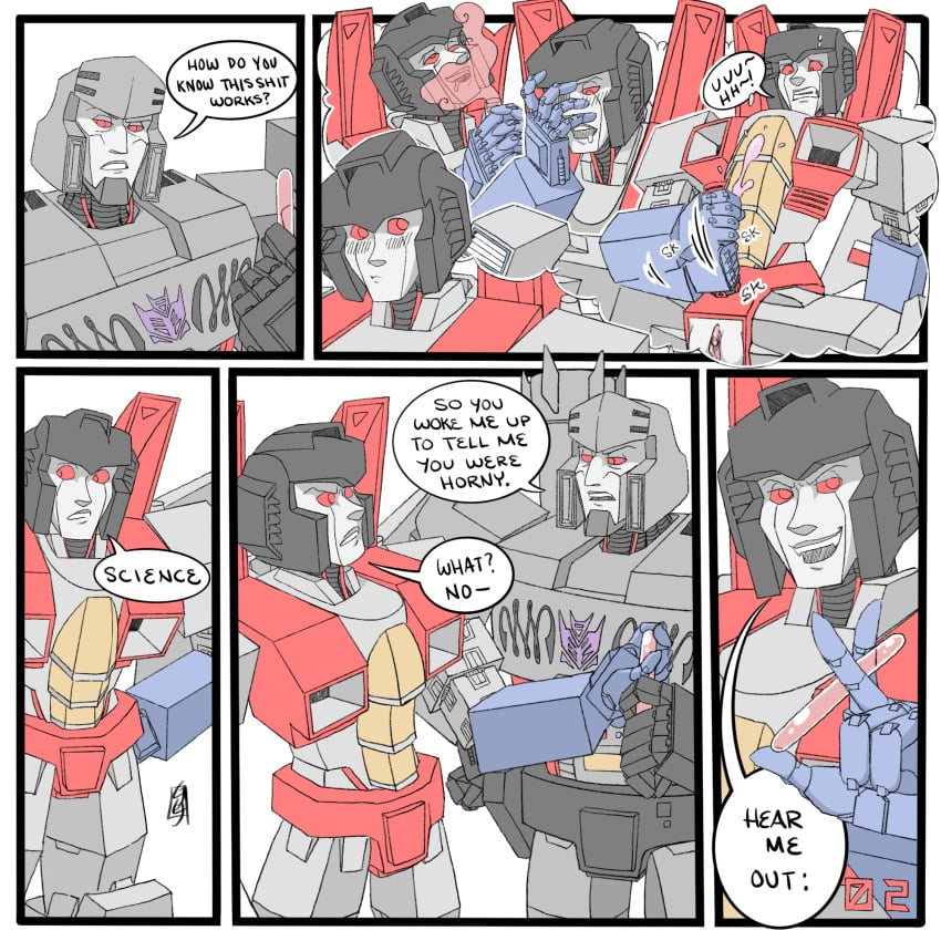 alien alien_humanoid alien_male autobot comic comic_page comic_panel cumming cuntboy cuntboy_sans_balls decepticon dialogue herm hermaphrodite intersex jacking_off male maleherm mecha megatron multi_genitalia nuefass overdose penis plot pussy robot robot_alien robot_humanoid robot_male science scientific_experiment self_experiment self_testing starscream transformers transformers_g1 transformers_idw vial