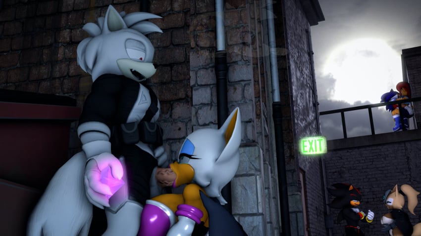 3d 3d_model adam_(juicyducksfm) against_surface against_wall anthro archie_comics bat belt bodily_fluids bodysuit bottomwear canid canine canis chaos_emerald chipmunk clothed clothing coat dialogue digital_media_(artwork) dumpster duo eulipotyphlan exit_sign fan_character fellatio female fur gem genitals gloves glowing ground_squirrel handwear hedgehog hi_res hug idw_publishing juicyducksfm kissing light lipstick looking_at_another makeup male male/female mammal mobian mobian_(species) mobian_bat moon moonlight oral oral_penetration pants penetration penile penis red_eyes rodent rouge_the_bat saliva saliva_on_penis sally_acorn sciurid sega sex shadow_the_hedgehog skinsuit sonic_(series) sonic_adventure_2 sonic_the_hedgehog sonic_the_hedgehog_(archie) sonic_the_hedgehog_(comics) sonic_the_hedgehog_(idw) sonic_the_hedgehog_(series) source_filmmaker street tight_clothing topwear whisper_the_wolf white_body white_fur wings wolf yellow_body yellow_skin