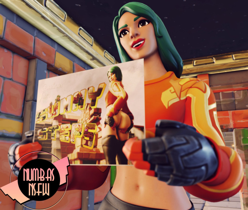 3d 3d_(artwork) ass ass_focus big_ass bottomless bottomless_female clothed clothed_female clothing fortnite fully_clothed fully_clothed_female grabbing grabbing_ass grabbing_own_ass greeting_card looking_at_another looking_back looking_back_at_viewer mezmer numbasnsfw pants pants_down picture sunbird sweater thenumbersdon'tlie