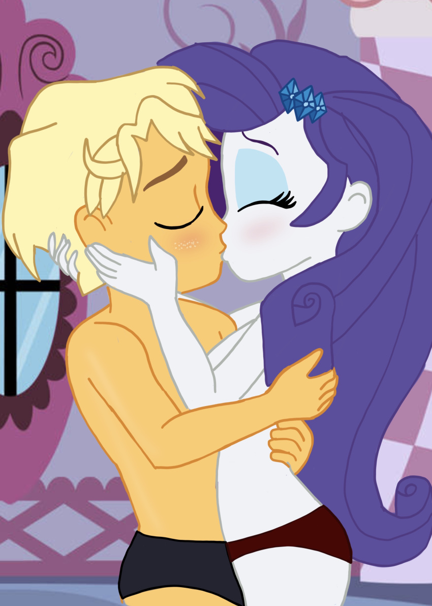 1boy 1girls base_used blonde_hair blue_hair briefs deviantart deviantart_link equestria_girls eyes_closed female friendship_is_magic hasbro human_male kissing makeup male my_little_pony no_bra pale-skinned_female pale_skin panties panties_only purple_panties ragamuffin_(eg) rarity_(eg) rarity_(mlp) sarahthefox97 straight topless topless_female topless_male white_body yaya54320bases