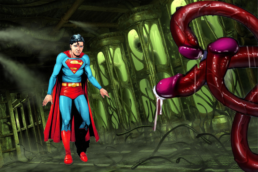 abs alien clark_kent dc dc_comics imminent_tentacle_rape kal-el male male_only muscle penis_tentacle pop s_shield steel superman superman_(series) tentacle tentacle_on_male