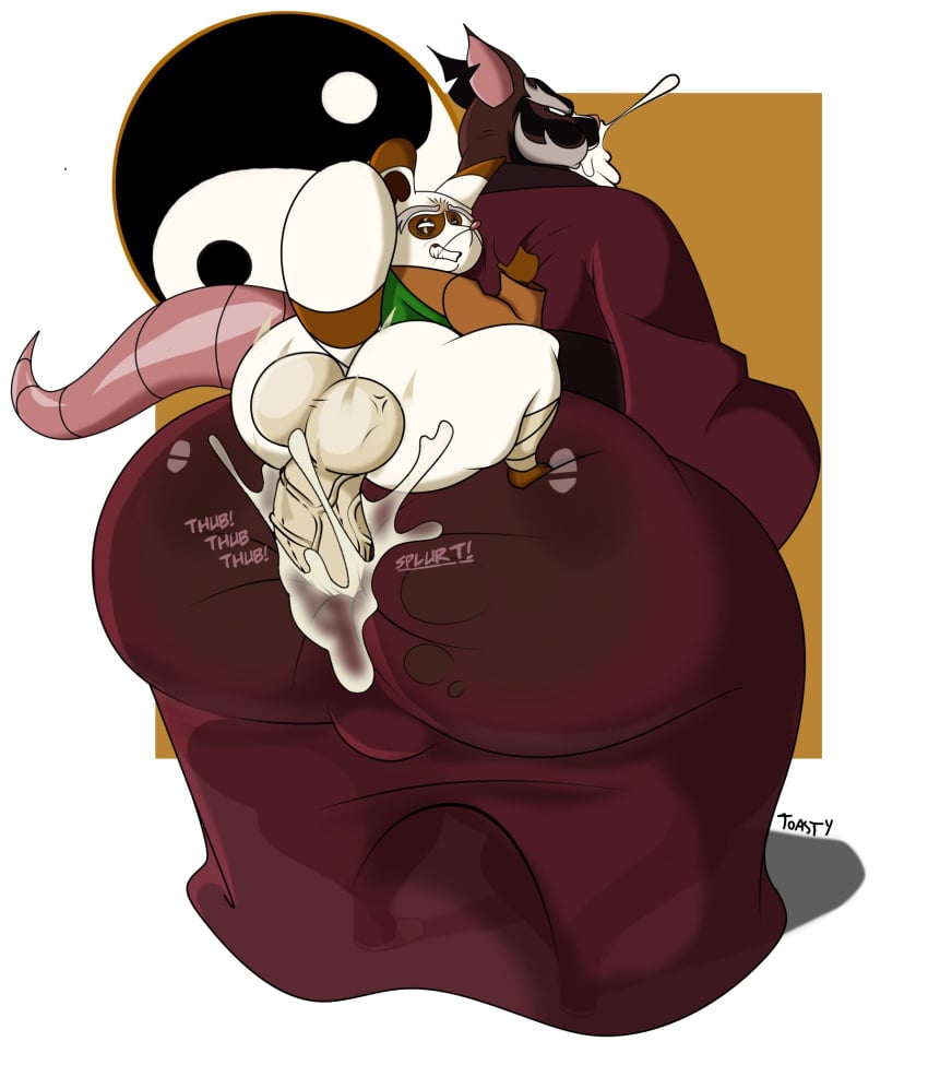 ailurid anal anal_sex anthro ass balls big_balls big_butt big_penis bodily_fluids cum cum_in_ass cum_in_mouth cum_inside domoatdark dreamworks duo excessive_cum excessive_genital_fluids genital_fluids genitals hi_res huge_butt kung_fu_panda male male/male male_only mammal master_shifu master_splinter murid murine penetration penis rat red_panda rodent sex sex_through_clothing size_difference teenage_mutant_ninja_turtles toastyboi vein veiny_penis