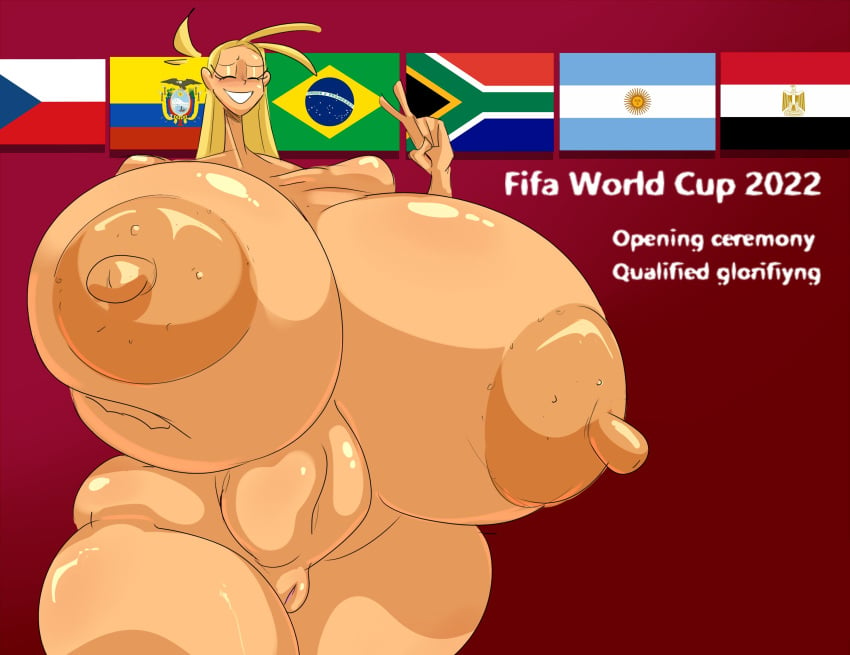 2022 2022_fifa_world_cup big_breasts blonde_female blonde_hair breasts cream_vanilla enormous_breasts flag flags giant_breasts gigantic_breasts huge_breasts hyper_breasts large_breasts massive_breasts nude nude_female pussy tagme tasteofchoklit thick_thighs thighs