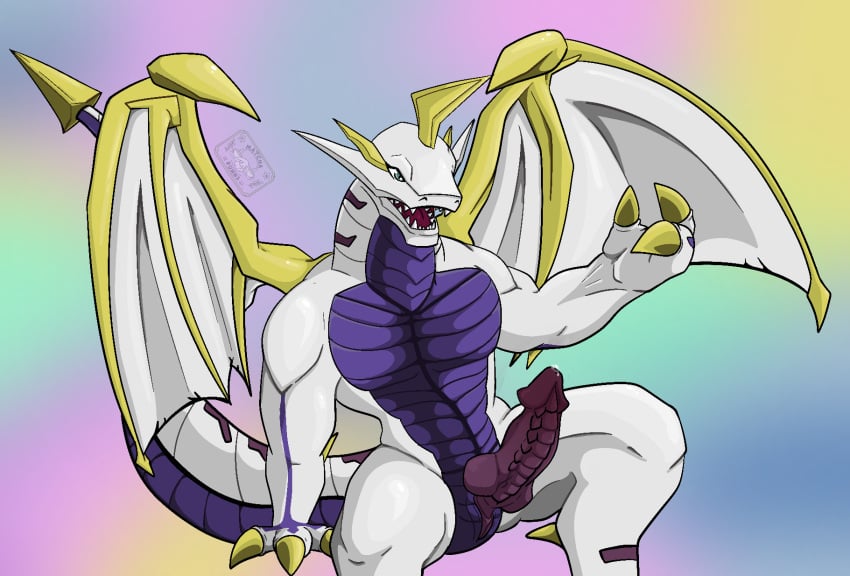 anthro bakugan dragon dragon_cock knot leonidas leonidas_(bakugan) male_only matchabunns muscular_male precum scalie