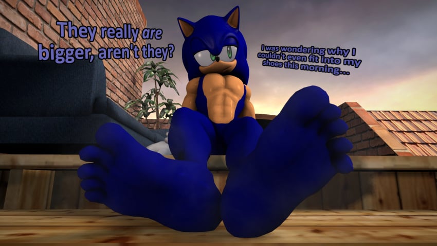 3d big_feet corqueskrew dialogue expansion feet feet_growth foot_expansion foot_growth front_view growth growth_sequence huge_feet hyper hyper_feet muscular muscular_male musk musky musky_feet outdoors sfm sitting smelly smelly_feet sonic_(series) sonic_the_hedgehog source_filmmaker steam steamy