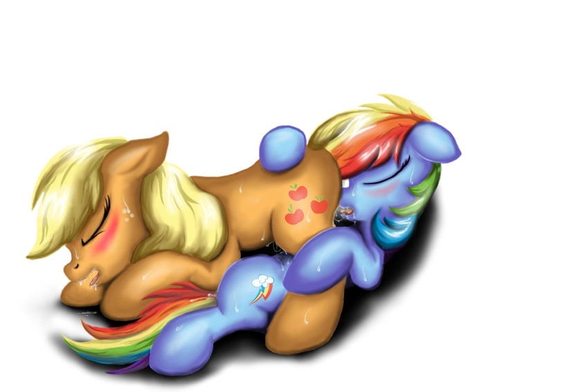 appledash applejack_(mlp) earth_pony equine female female_only friendship_is_magic fur licking multiple_females my_little_pony pony rainbow_dash_(mlp) sex smooth_skin tongue yuri