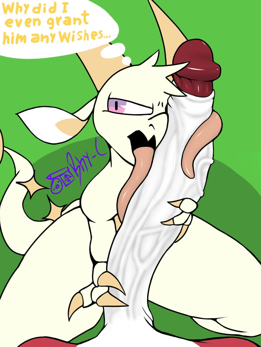 2d anthro big_cock big_penis cartoony cheating chikn_nuggit clawed_fingers claws cream_coloured_scales dialogue digital_media_(artwork) dragon dubious_consent english english_text furry fwench_fwy_(chikn_nuggit) hawt_saus_(chikn_nuggit) holding_penis horns licking_penis long_tail long_tongue looking_away male_pov penis_on_face png rhy-c self_upload squirrel tail text_bubble tongue tongue_out uncensored veiny_penis watermark wide_hips