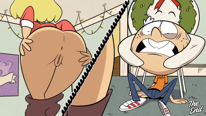 1boy 1girls ass big_ass big_butt blonde_female blonde_hair blonde_hair_female deadinside97 distress hands_on_ass incest lincoln_loud male milf mother mother_and_son nickelodeon rita_loud short_hair the_loud_house