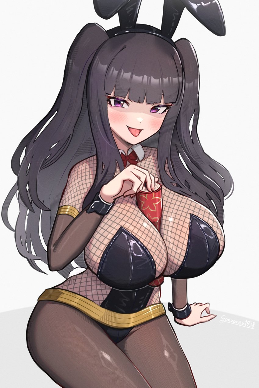 1girls breasts bunny_ears bunny_girl bunnysuit cleavage female fire_emblem fire_emblem_awakening gonzarez hips huge_breasts light-skinned_female light_skin long_hair nintendo purple_hair tharja_(fire_emblem) thick_thighs thighs wide_hips