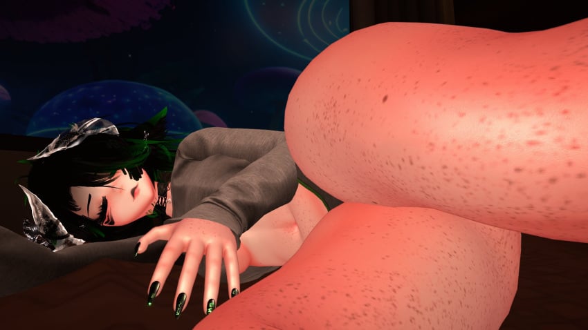 3d 5_fingers closed_eyes female female_only freckles freckles_on_thighs laying_down laying_on_side sayamelon solo tagme unity_(engine) vrchat vrchat_avatar vrchat_media vrchat_model