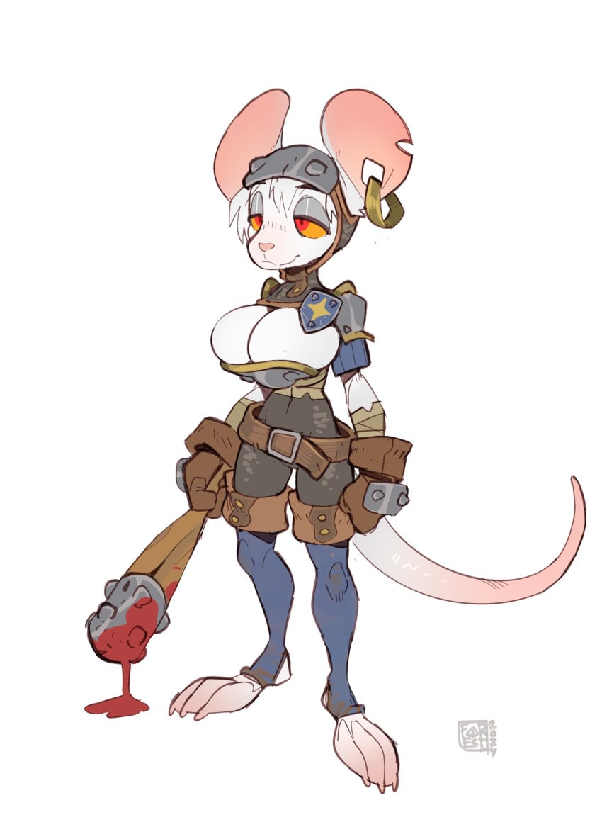 anthro foresttherotten foretbwat officer_flint_(foretbwat) rat rat_girl tagme weapon