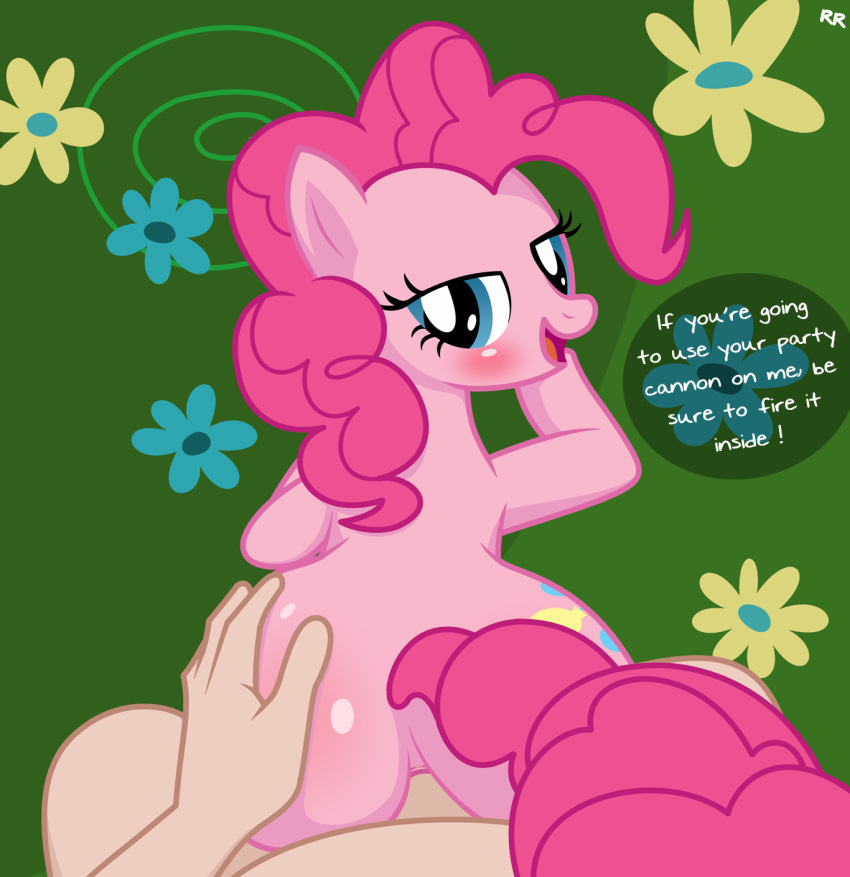 1boy 1girls 2012 accurate_art_style anal anal_sex anus ass blue_eyes blush cutie_mark earth_pony equine female female_penetrated feral friendship_is_magic hair hand_on_butt hasbro horse human human_male human_on_feral interspecies looking_at_viewer looking_back male male/female male_human/female_feral male_on_feral male_penetrating male_penetrating_female my_little_pony penetration penis pink_hair pinkie_pie_(mlp) pony randomrandom sex smile smiling smiling_at_viewer talking_to_viewer yellow_flower zoophilia