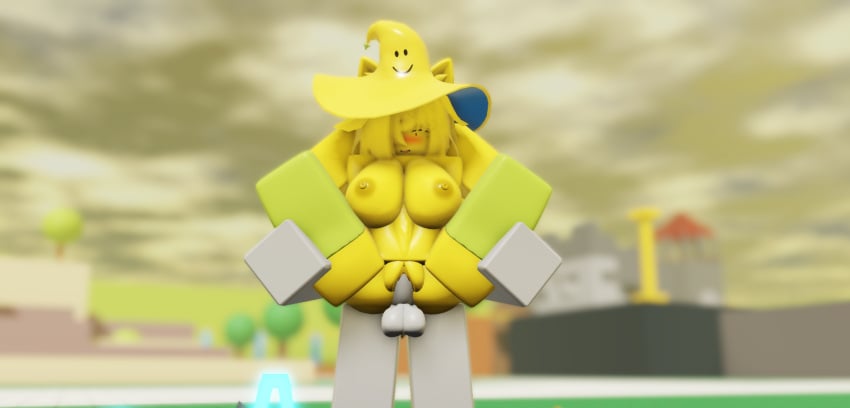 1boy1girl alternate_version_available circularx2 dummy_(roblox) full_nelson grey-skinned_male large_breasts large_penis naked_female naked_thighhighs nyxwastaken one_eye_covered roblox self_upload staff tagme vaginal_penetration yellow_skin