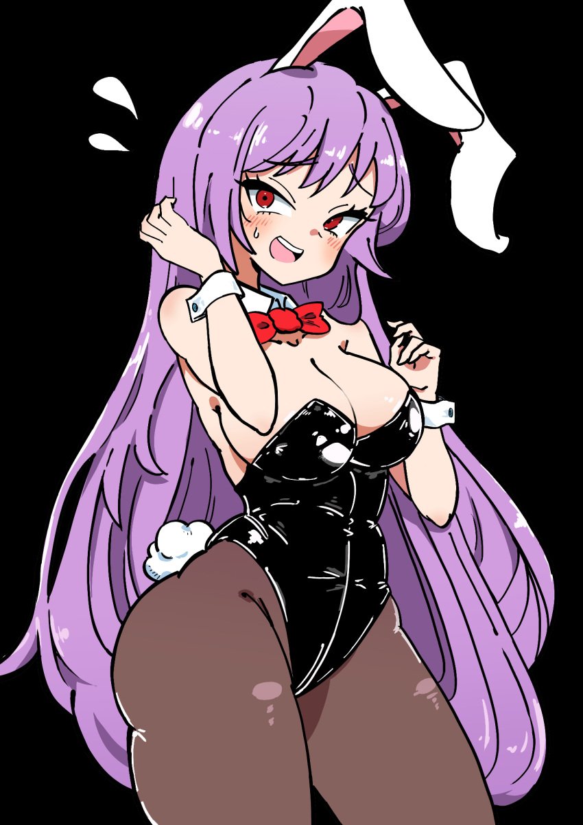 1girls big_ass big_breasts breasts bunny_ears bunny_girl bunny_tail cleavage light-skinned_female long_hair pochipechi056 purple_hair red_eyes reisen_udongein_inaba thick_thighs thighs touhou