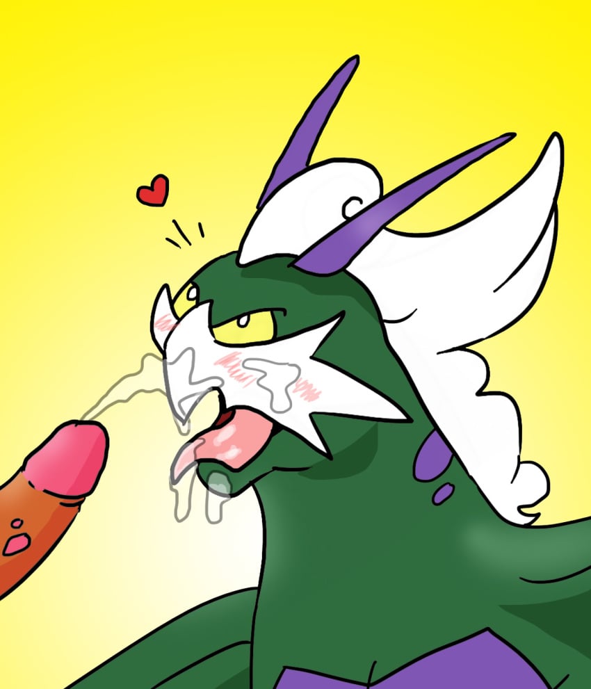 2boys alternate_form avian bird blush cum cum_in_mouth cumming facial gay happy hi_res landorus male messy open_mouth penis pokemon tornadus yaoi