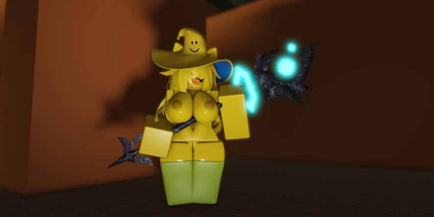 1girls 3d alternate_version_available areolae breasts circularx2 large_breasts naked_female naked_thighhighs nipples noob nyxwastaken one_eye_covered pussy roblox robloxian self_upload staff tagme thighs yellow_skin