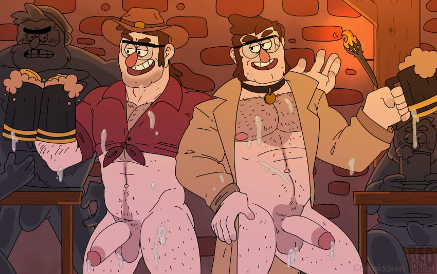 balls bara big_balls big_penis boner brother brothers daddy disney erection gay gravity_falls male male/male male_nipples male_only mature_male muscular_male nipples nude penis red_robot stanford_pines stanley_pines twin_brothers twins