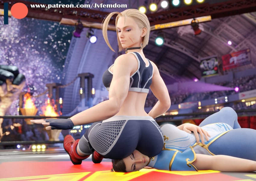 2girls 3d 3d_(artwork) absurd_res arrogant asphyxiation ass ass_focus beaten between_legs between_thighs blender blonde_hair blue_eyes bondage boots braids brown_hair buns butt_focus cammy_white catfight chun-li cropped_shirt crush crushing defeated dominant dominant_female domination dominatrix face_in_ass facesitting facesitting_through_clothes female female_domination female_only femdom fight gloves helpless highres humiliated humiliating humiliation jvfemdom leather_boots leather_gloves leggings legs lezdom looking_at_another looking_down looking_pleasured midriff passing_out pinned pinned_down pinned_to_floor pose ryona sadism sadistic sadistic_girl short_hair smothering spandex split spread_legs squirming street_fighter street_fighter_6 street_fighter_v struggling submission submission_hold submissive thick_ass thick_thighs thighs tight_clothing tight_pants voluptuous voluptuous_female wrestling yuri