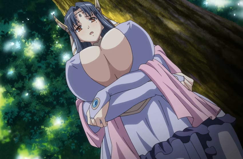 1girls big_breasts breasts curvy female huge_breasts kyonyuu_fantasy large_breasts majin_(company) majin_label mature_female milf noblewoman rokusaanu_do_dejiiru roxanne_de_desir screenshot stitched third-party_edit