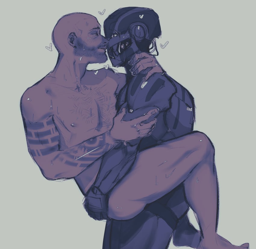 bald bald_man beard bungie canon_couple carrying carrying_partner destiny_(game) destiny_2 exo gay guardian_(destiny) heart hearts_around_head holding_partner human human/robot intimate lifting_person lovers male male/male male_only nipples osiris_(destiny) robot robot_boy robot_humanoid saint-14 squibstash tagme tattoo tattooed_arm tattoos titan_(destiny) warlock_(destiny) yaoi